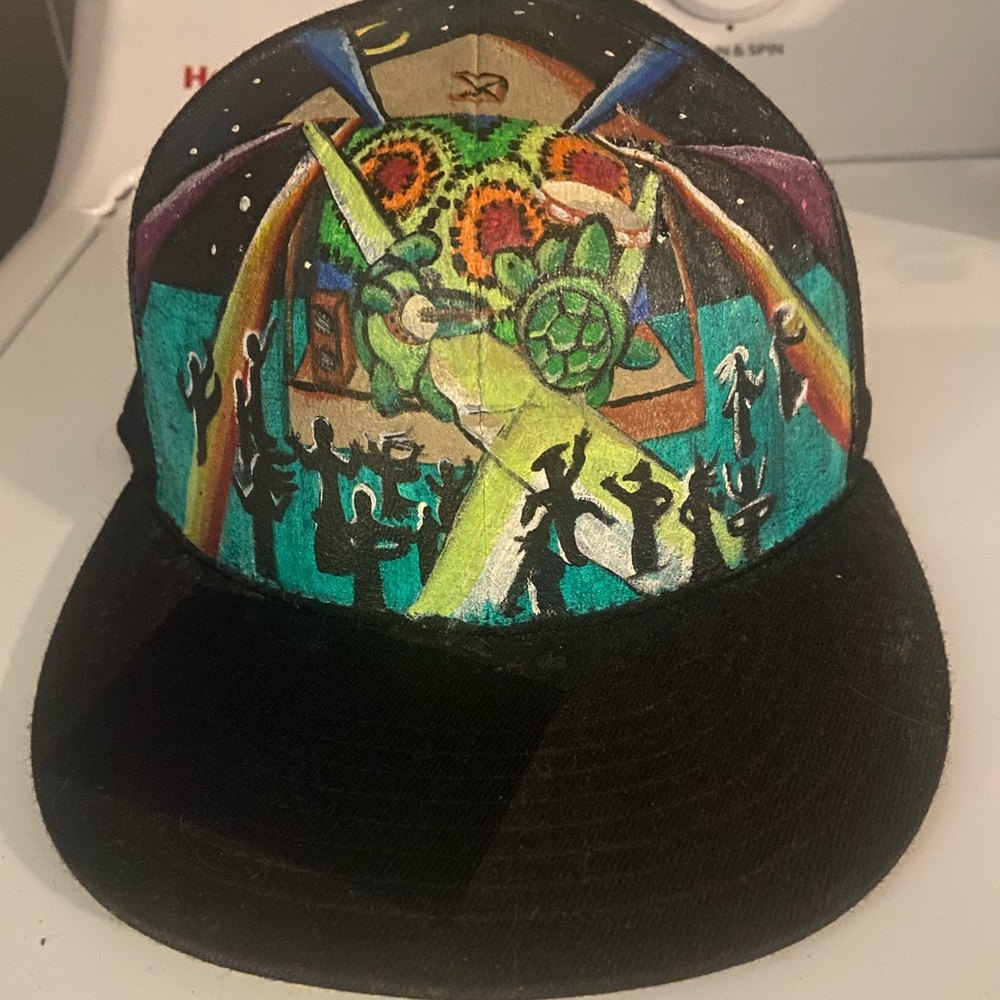 Grateful Dead Terrapin Station custom painted hat. See photo for size